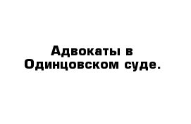 Адвокаты в Одинцовском суде.